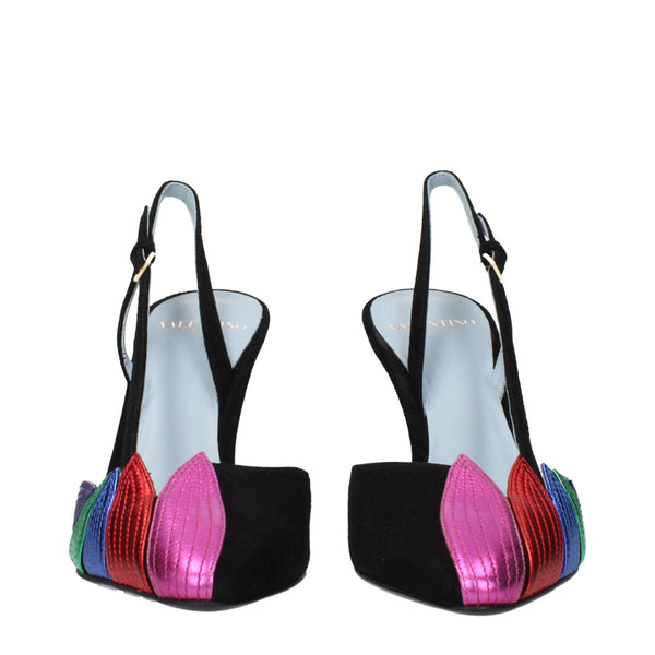 Valentino Garavani Black Leather High Heel Pumps