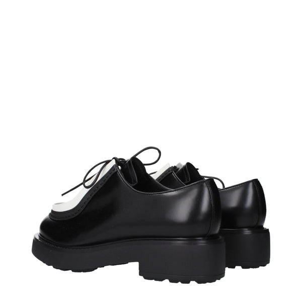Prada Black Leather Oxfords And Derbies