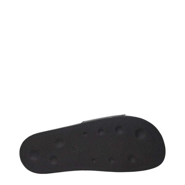 Palm Angels Black Cotton Slippers Sandals