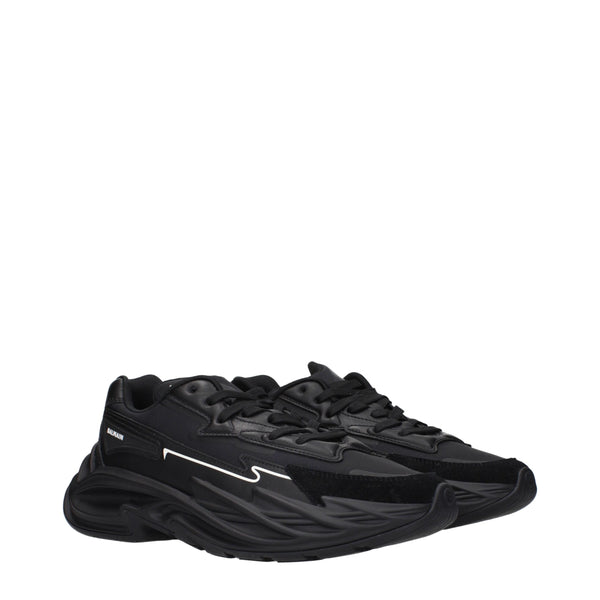 Balmain Black Leather Athletic Sneakers