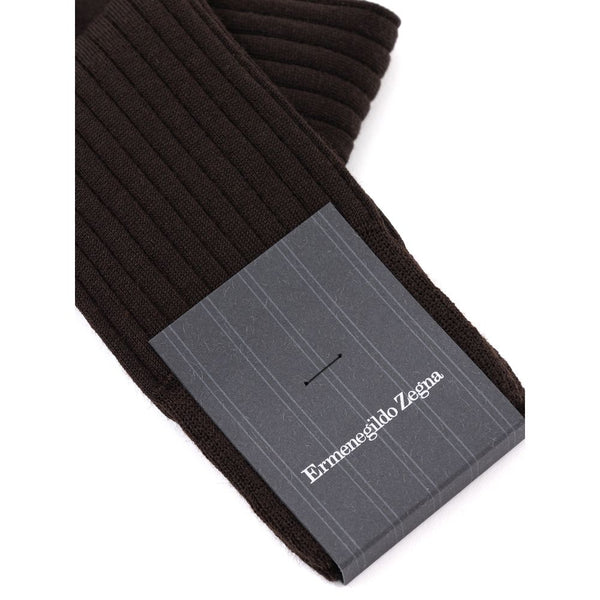 ZEGNA Brown Wool Sock