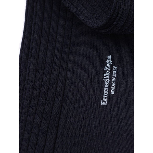 ZEGNA Navy Blue Wool Sock