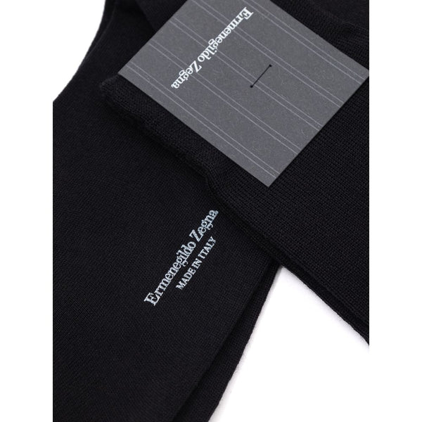 ZEGNA Black Wool Sock