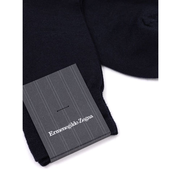 ZEGNA Navy Blue Wool Sock