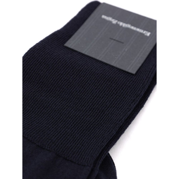 ZEGNA Navy Blue Wool Sock