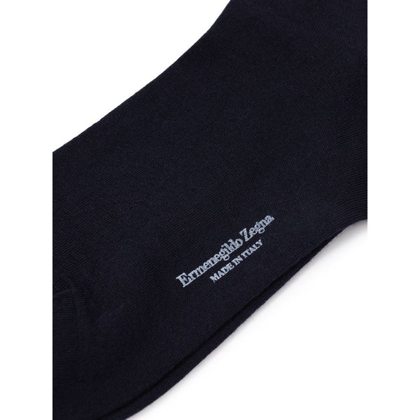 ZEGNA Navy Blue Wool Sock