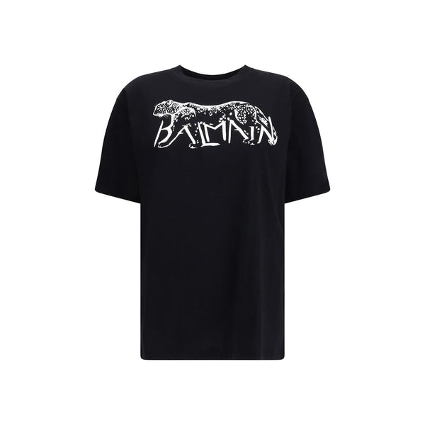 Balmain T-shirt with Leopard Print