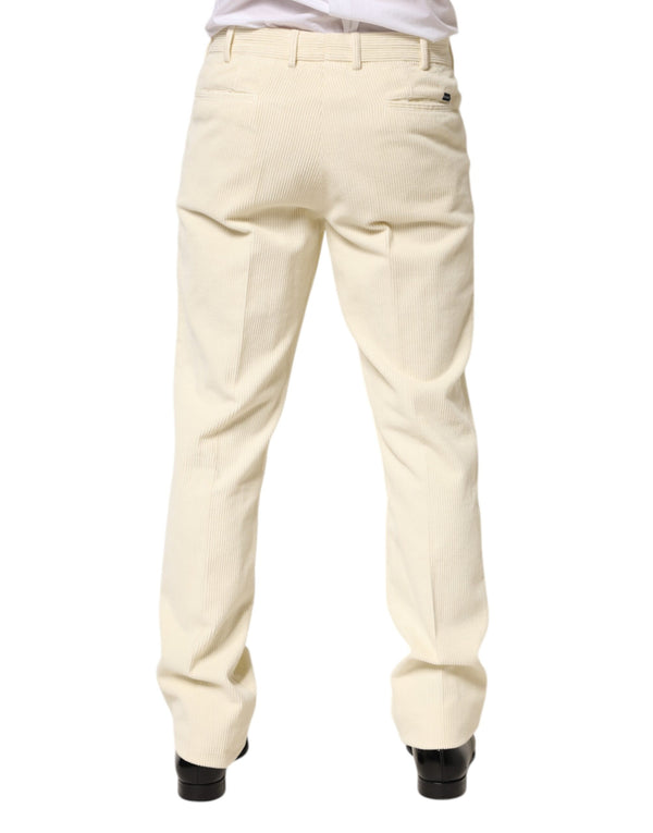 Burberry Beige Corduroy Cotton Straight Men Trouser Pants