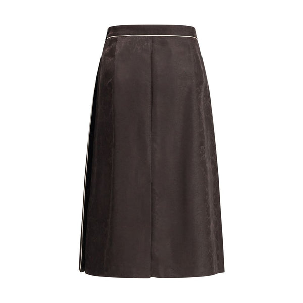 Burberry Sunflower Pleated Silk Skirt