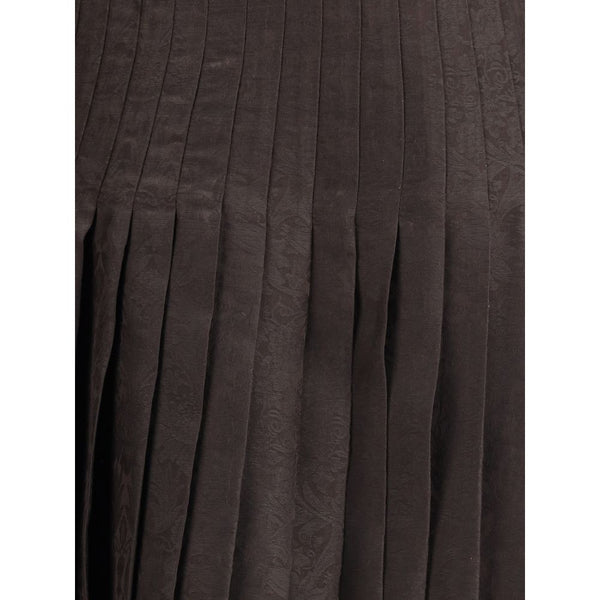 Burberry Sunflower Pleated Silk Skirt