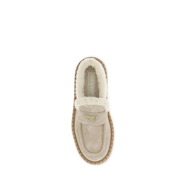 Prada Suede Loafers with shearling