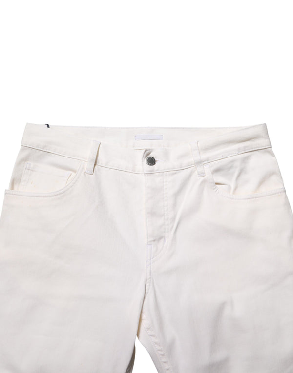 Prada White Mid Waist Skinny Fit Denim Casual Trouser Jeans