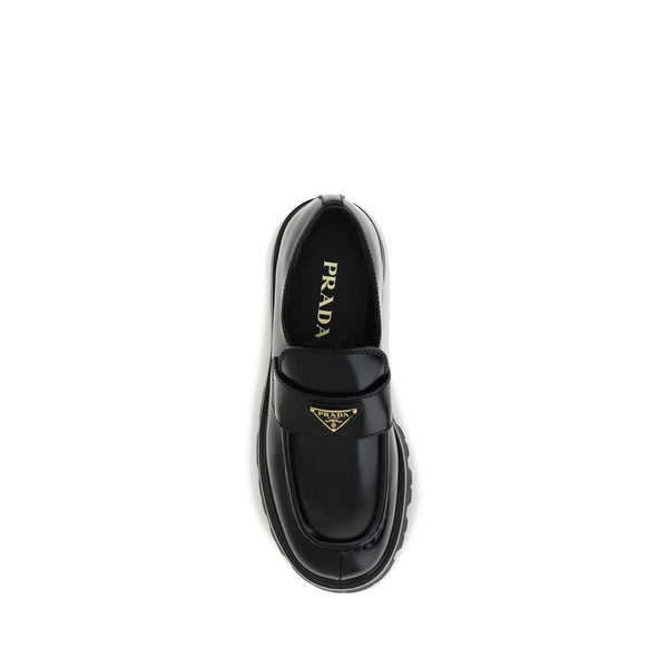 Prada Leather Monolith Loafers