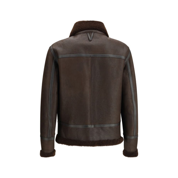 Valstar Coburn aviator Jacket in waxed suede shearling