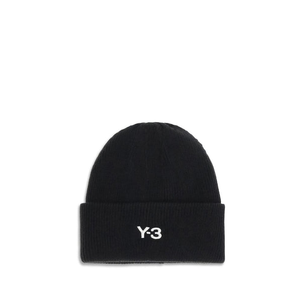 Y-3 Classic Beanie with a stitched label at the front