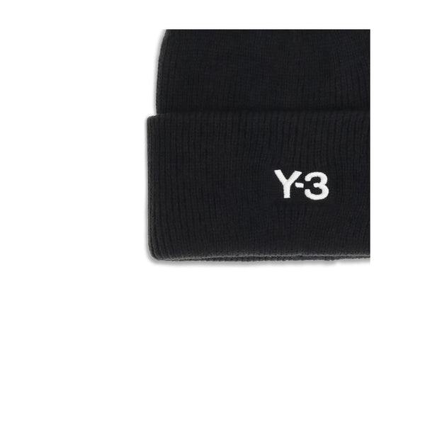 Y-3 Classic Beanie with a stitched label at the front