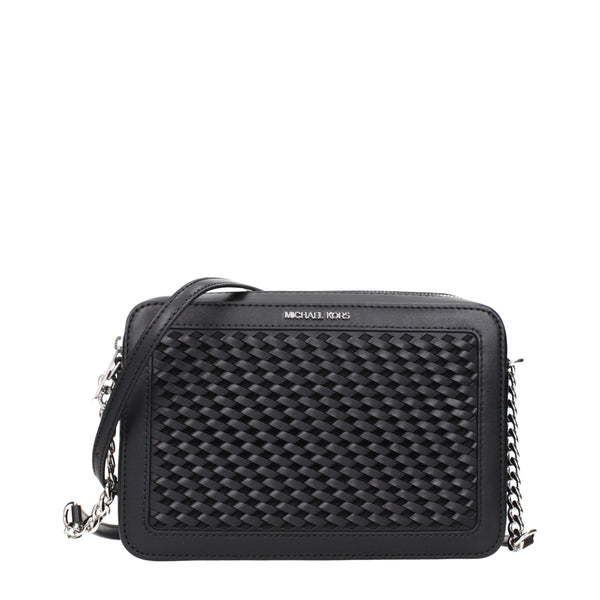 Michael Kors Black Leather Crossbody Bags