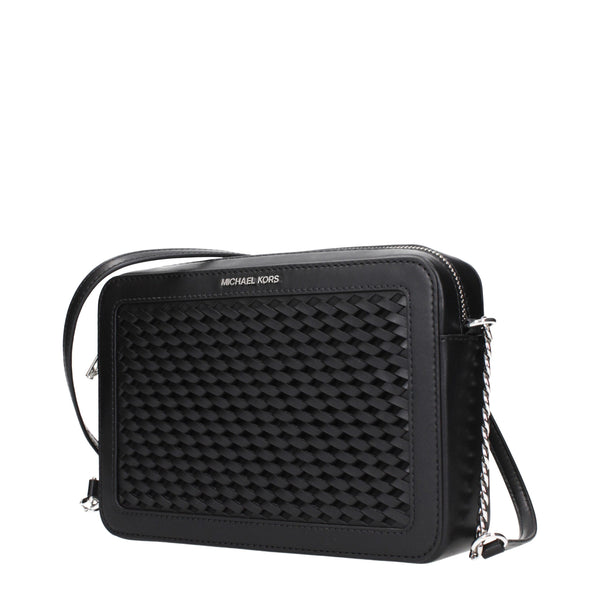 Michael Kors Black Leather Crossbody Bags