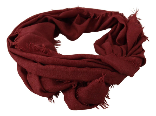 Dolce & Gabbana Red DG Crown Cashmere Silk Shawl Fringe Wrap Scarf