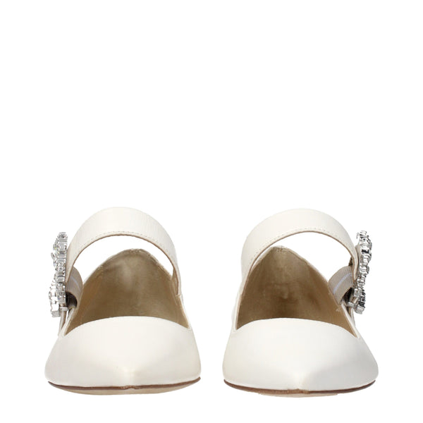 Jimmy Choo White Leather Ballet Flats