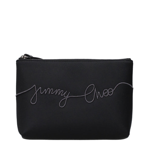 Jimmy Choo Black Satin Clutch Bags