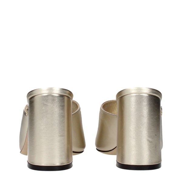 Jimmy Choo Gold Leather Platforms