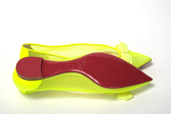 Christian Louboutin Fluro Yellow Flat Point Toe -kenkä