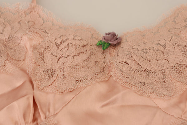 Dolce & Gabbana Elegant Pink Silk Lingerie Top