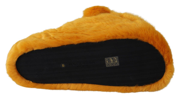 Dolce &amp; Gabbana Yellow LION Flats Tossut Sandaalit Kengät
