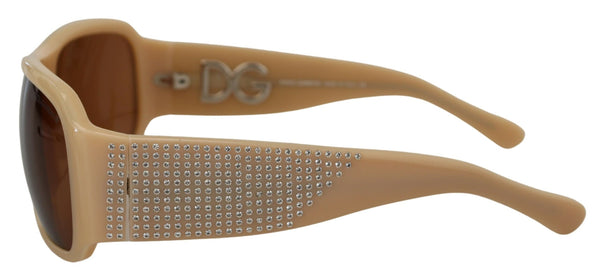 Dolce &amp; Gabbana Cream DG4027B Swarovski Stones Brown Lins -aurinkolasit