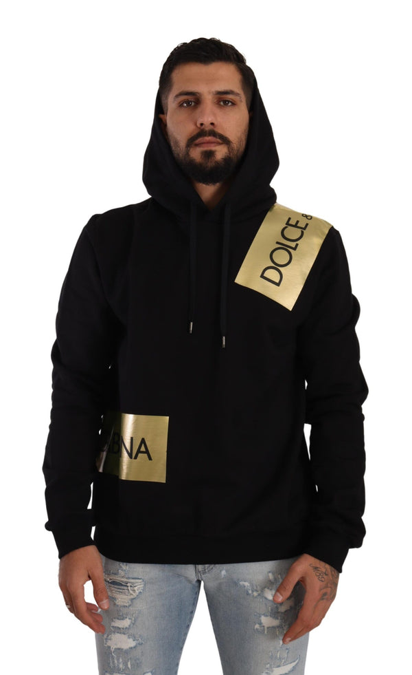 Dolce & Gabbana Elevate Your Style with a Black Golden-Logo Pullover