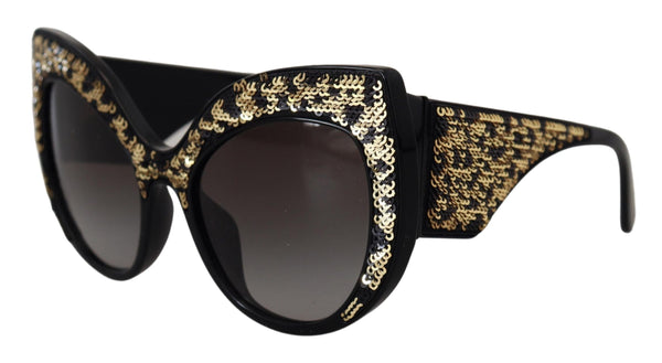 Dolce &amp; Gabbana Black Gold Sequin Butterfly Polarisoidut DG4326 aurinkolasit