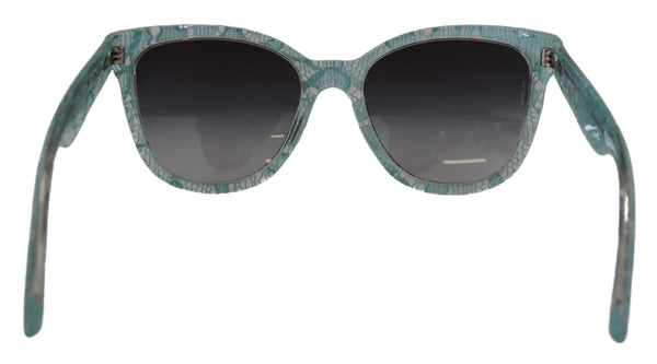 Dolce &amp; Gabbana Blue Lace Acetate Crystal Pyöreä DG4190 aurinkolasit