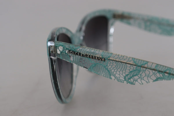 Dolce &amp; Gabbana Blue Lace Acetate Crystal Pyöreä DG4190 aurinkolasit