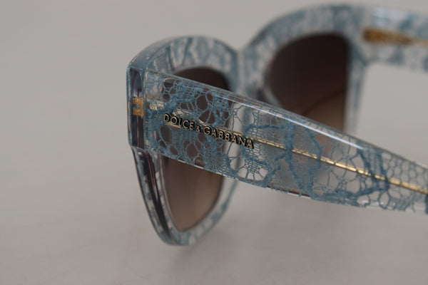 Dolce &amp; Gabbana Blue Lace Acetate Crystal Butterfly DG4231 aurinkolasit