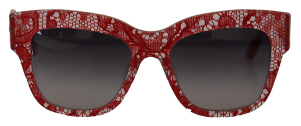 Dolce &amp; Gabbana punaiset pitsi-asetaattisuorakulmiovarjostimet DG4231F