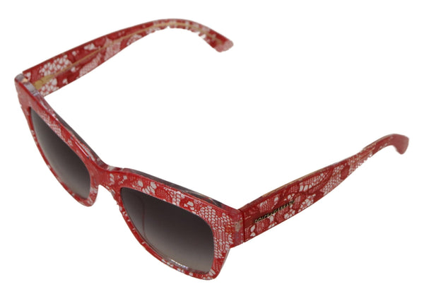 Dolce &amp; Gabbana punaiset pitsi-asetaattisuorakulmiovarjostimet DG4231F