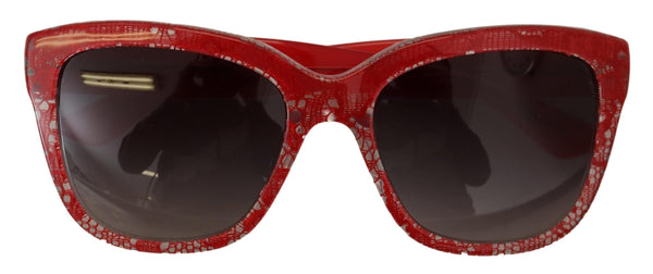 Dolce &amp; Gabbana punaiset pitsi-asetaattisuorakulmiovarjostimet DG4226F