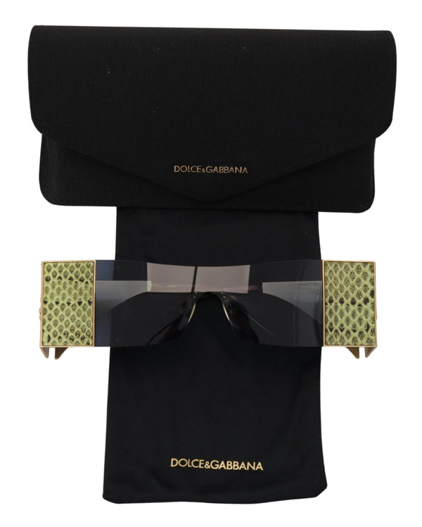 Dolce &amp; Gabbana kultaiset metalliset suorakulmion sävyt DG2263 aurinkolasit