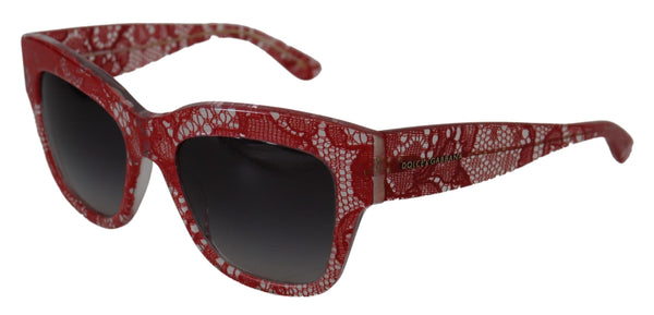 Dolce &amp; Gabbana Red Lace Acetate -suorakulmiovarjostimet DG4231Aurinkolasit