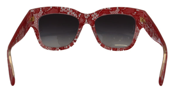 Dolce &amp; Gabbana Red Lace Acetate -suorakulmiovarjostimet DG4231Aurinkolasit