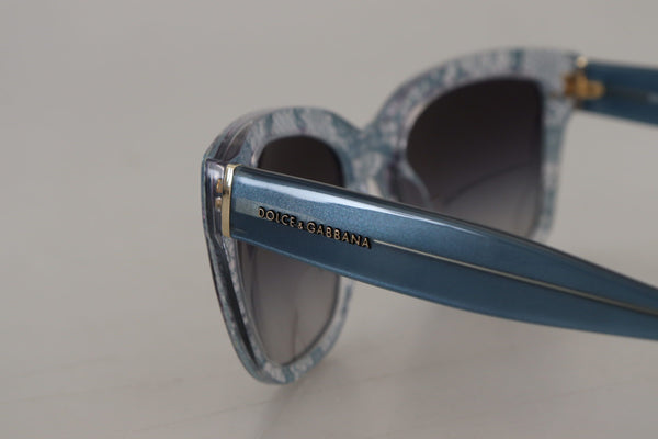 Dolce &amp; Gabbana siniset pitsi-asetaattisuorakulmiovarjostimet DG4226 aurinkolasit