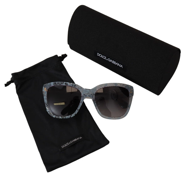 Dolce &amp; Gabbana siniset pitsi-asetaattisuorakulmiovarjostimet DG4226 aurinkolasit