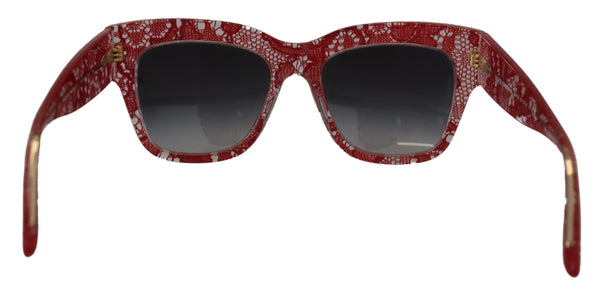 Dolce &amp; Gabbana punaiset pitsi-asetaattisuorakulmiovarjostimet DG4231 aurinkolasit