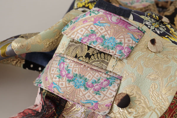 Dolce &amp; Gabbana monivärinen kaksirivinen patchwork jacquard-bleiseri