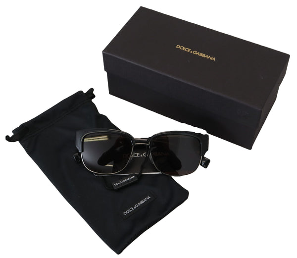Dolce &amp; Gabbana musta muovinen neliökehys DG6137 Logo naisten aurinkolasit