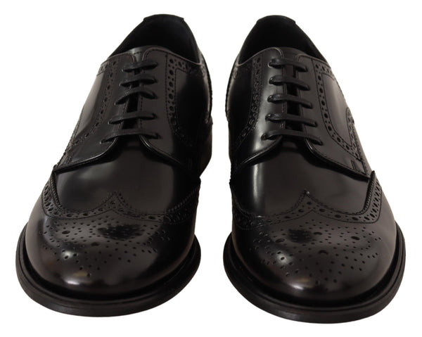 Dolce &amp; Gabbana mustat nahkaiset Oxford Wingtip -muodolliset kengät