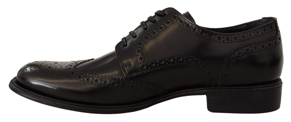 Dolce &amp; Gabbana mustat nahkaiset Oxford Wingtip -muodolliset kengät