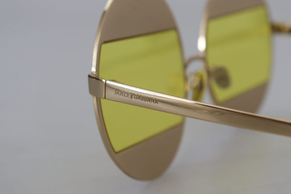 Dolce &amp; Gabbana Gold Oval Metal Crystals Shades DG2209B aurinkolasit