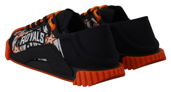 Dolce &amp; Gabbana musta oranssi kangas nauhalliset tennarit NS1 kengät